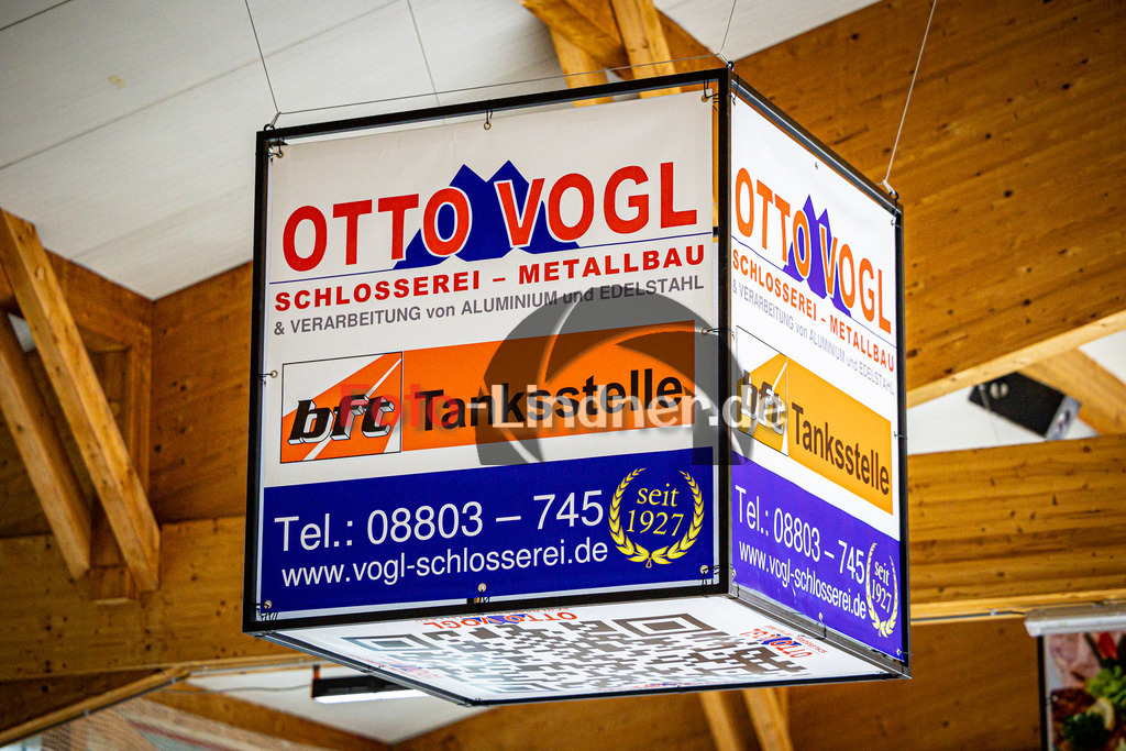 Werbeflächen Miners TSV Peißenberg | Eishockey Peißenberg, Werbeflächen Miners TSV Peißenberg, 20240914,Otto Vogl Schlosserei und Metallbau, Sponsor Miners,2024-09-14 in Peißenberg (Eisstadion)Copyright: WolfgangxLindner 