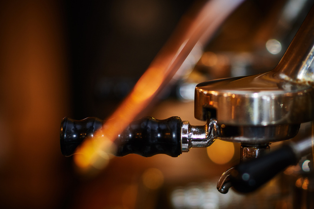 Cafe Caspar | Wien, Austria - January 14, 2019: Cafe Caspar; Detail der Kaffeemaschine Faema e61. - Realisiert mit Pictrs.com