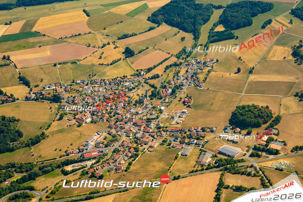 Die Luftaufnahme Schwarzbach - Hofbieber wurde 2022 vom Flugzeug aus (keine Drohne) erstellt. Hohe Auflösung -für große Poster und Wandbilder geeignet - Garantiert!