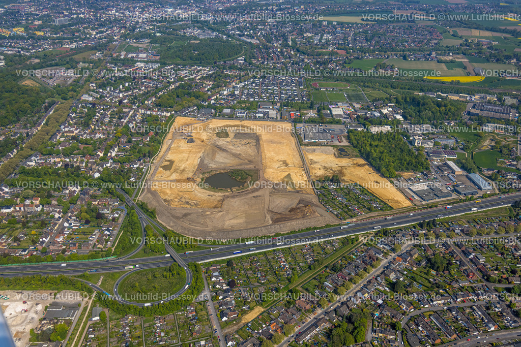 Recklinghausen220500844 | Luftbild der ehemaligen Trabrennbahn Recklinghausen, an der Autobahn A2, mit nördlicher Tangente der Blitzkuhlenstraße,  König-Ludwig, Recklinghausen, Ruhrgebiet, Nordrhein-Westfalen, Deutschland