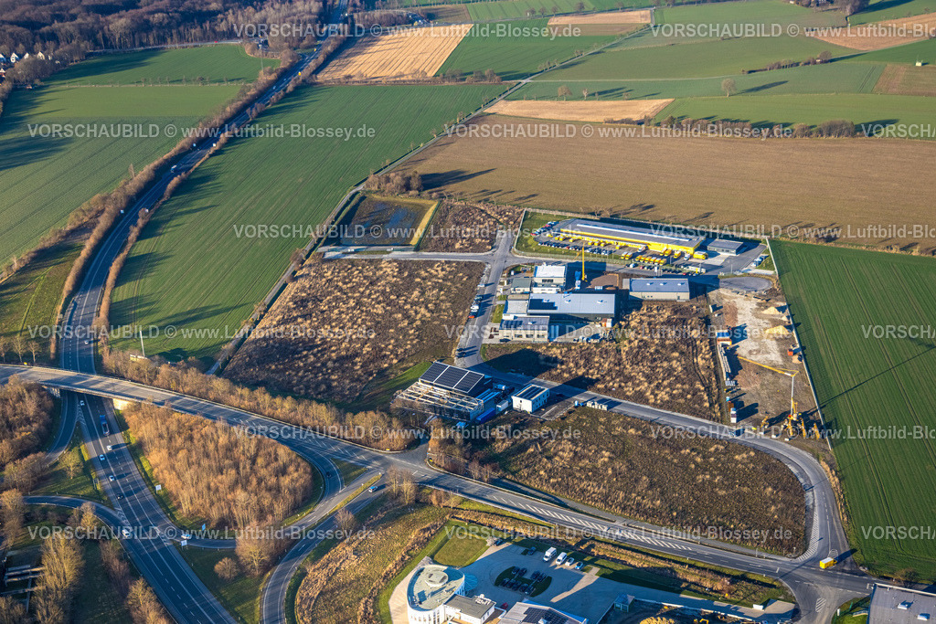 Soest230206152 | Luftbild, Gewerbegebiet Wasserfuhr, DHL Post,  Althoff Druck, Soest, Soester Börde, Nordrhein-Westfalen, Deutschland