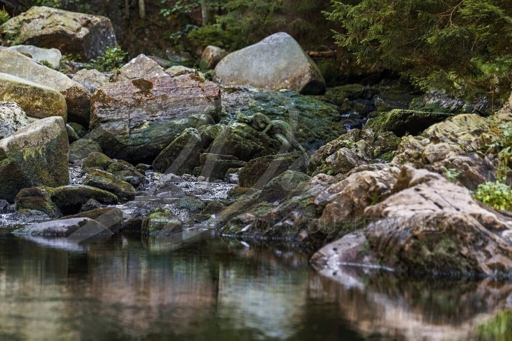 NatureArt-RIVERROCK_0072b | Grüne Felsen am Flussbett | #003 | Modell: Jasmin | Foto: Dennis Largo Schulz - Realisiert mit Pictrs.com