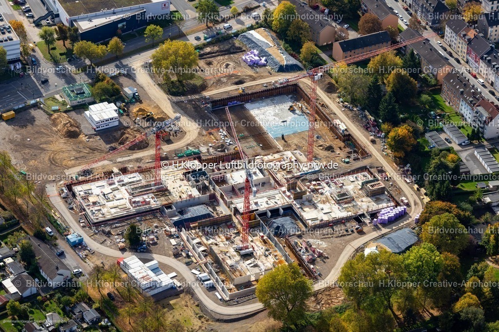Luftbild Essen-6947 | Luftbild Baustelle zum Neubau Ensemble " Gesamtschule Altenessen-Süd " in Essen im Bundesland Nordrhein-Westfalen, Deutschland - Realisiert mit Pictrs.com