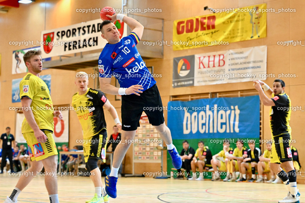 SC Ferlach vs. Bregenz Handball | #11 Brombeis Matthias Bregenz Handball, #10 Perkusic Toni SC Ferlach, SC Ferlach vs. Bregenz Handball, SC Ferlach vs. Bregenz Handball am 28.09.2024 in Ferlach (Ballspielhalle Ferlach), Austria, (Photo by Bernd Stefan)
