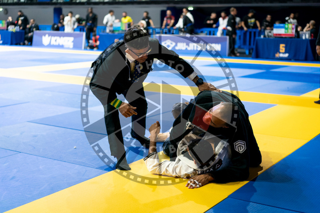 20240121PBB7023 | Fighters compete during the second day of the IBJJF European Championship in Paris, France, on January 21, 2024.