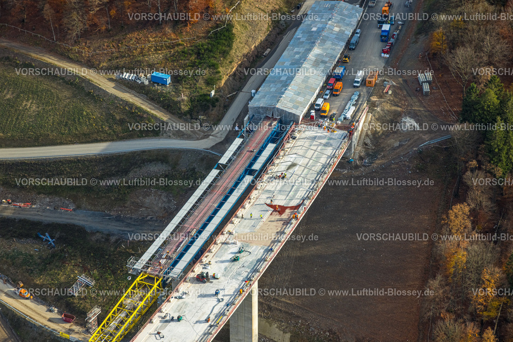 Luedenscheid251102257_A45 | Luftbild, Großbaustelle der Rahmedetalbrücke der Autobahn A.45, Brückenabriß und Ersatzbau, Gevelndorf, Lüdenscheid, Sauerland, Nordrhein-Westfalen, Deutschland