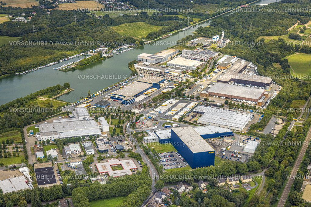 Herne230802895 | Luftbild, Gewerbegebiet Friedrich der Große am Rhein-Herne-Kanal, Horsthausen, Herne, Ruhrgebiet, Nordrhein-Westfalen, Deutschland