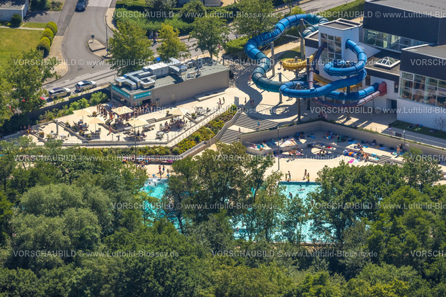 Gevelsberg230709248-2 | Luftbild, Freibad Schwimm in, Wasserrutsche, Klostermark, Gevelsberg, Ruhrgebiet, Nordrhein-Westfalen, Deutschland