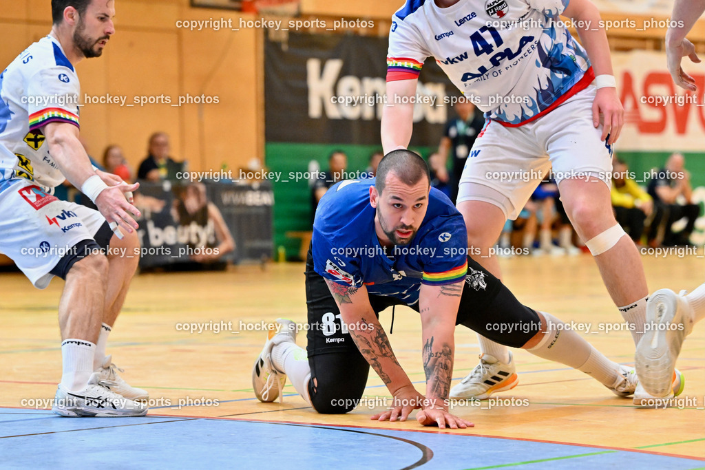 SC Ferlach vs. ALPA HC Hard | #81 MILICEVIC Adrian SC Ferlach, SC Ferlach vs. ALPA HC Hard, SC Ferlach vs. ALPA HC Hard am 30.04.2024 in Ferlach (Ballspielhalle Ferlach), Austria, (Photo by Bernd Stefan)