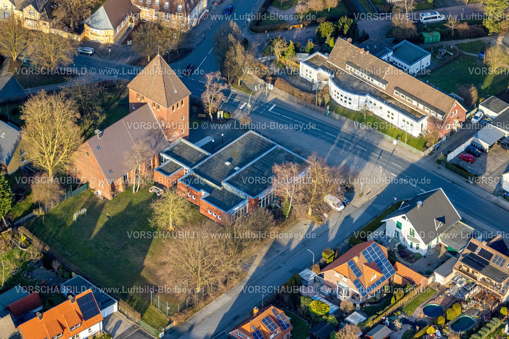 Hamm260204046 | Luftbild, Erlöserkirche Werries, Uentrop, Hamm, Ruhrgebiet, Nordrhein-Westfalen, Deutschland
