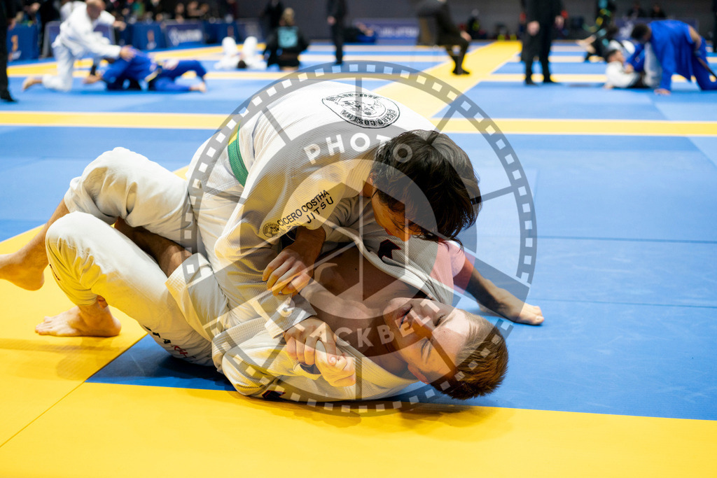 20240124PBB02394 | Fighters compete during the second day of the IBJJF European Championship in Paris, France, on January 24, 2024.