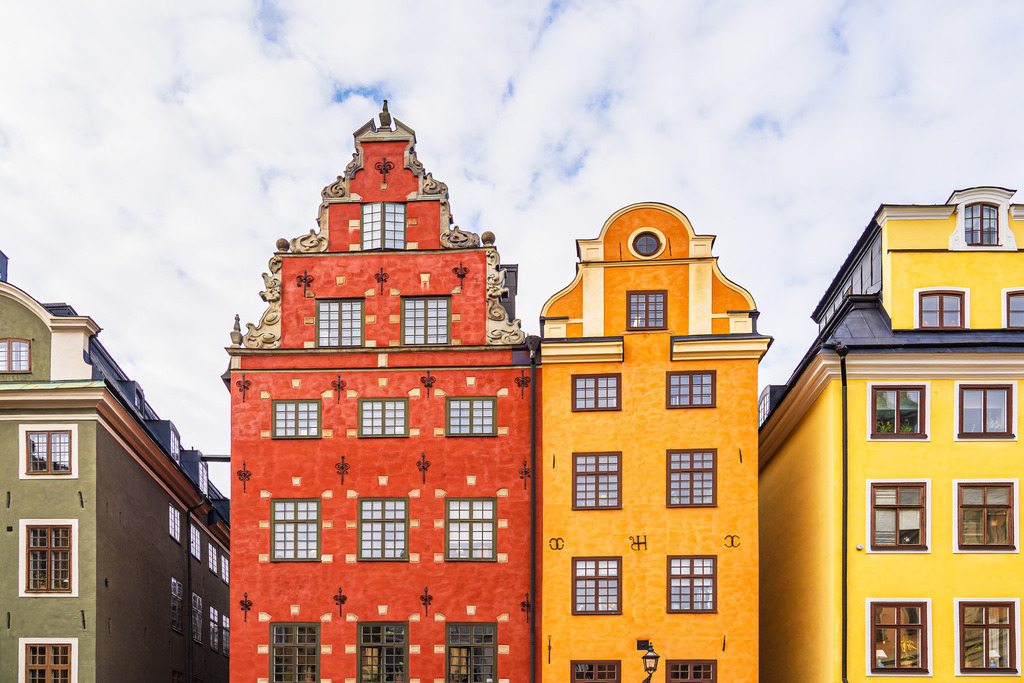 Historische Gebäude in der Altstadt von Stockholm, Schweden | Historische Gebäude in der Altstadt von Stockholm, Schweden.