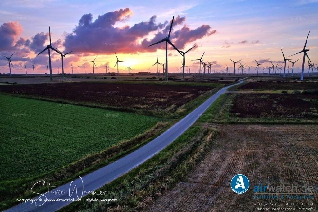Windpark Breklumer-Koog | Luftbild, Windenergieanlagen, Enercon, Windpark Breklumer Koog