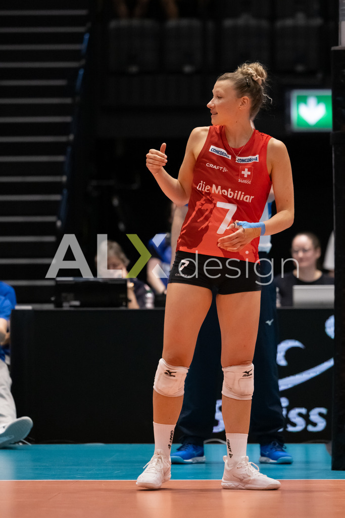 Austria v Switzerland - CEV European League Women | KRIENS, SWITZERLAND - JUNE 14: MÉLINE PIERRET of Switzerland during the CEV European League match between Austria and Switzerland at Pilatus Arena on June 14, 2026 in Kriens, Switzerland. - Realisiert mit Pictrs.com