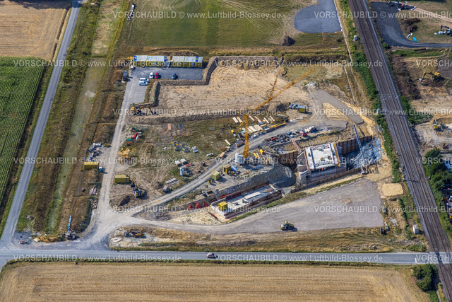 Hamm220801134 | Luftbild beim Baufortschritt in Westtünnen bei der Gleisunterführung der Bundesbahn,  Rhynern, Hamm, Ruhrgebiet, Nordrhein-Westfalen, Deutschland