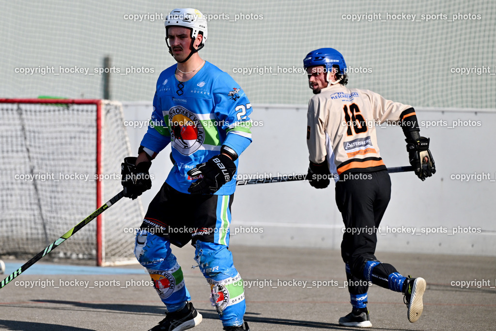 ASKÖ Hockey Villach vs. Ultras Spittal  | #27 Doujak Mathias, #16 Hohenberger Florian, ASKÖ Hockey Villach vs. Ultras Spittal , ASKÖ Hockey Villach vs. Ultras Spittal  am 19.07.2025 in Villach (Alpen Arena ), Austria, (Photo by Bernd Stefan)