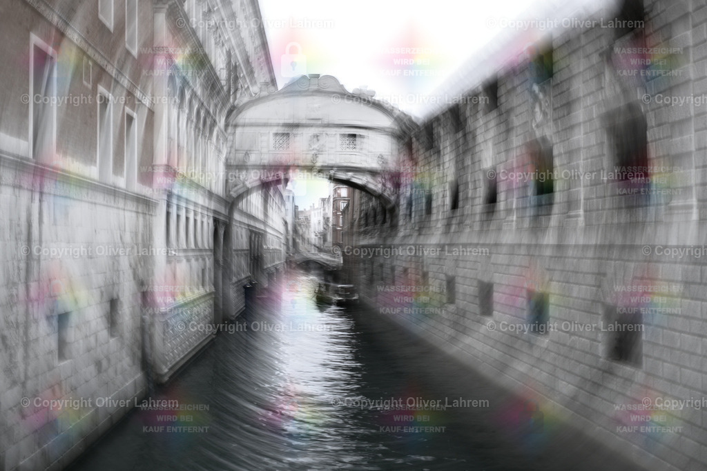 Wirbel um die Seufzerbrücke | Blick auf die Seufzerbrücke und durch eine Drehbewegung entsteht eine Spirale die alles etwas verschwommen macht,