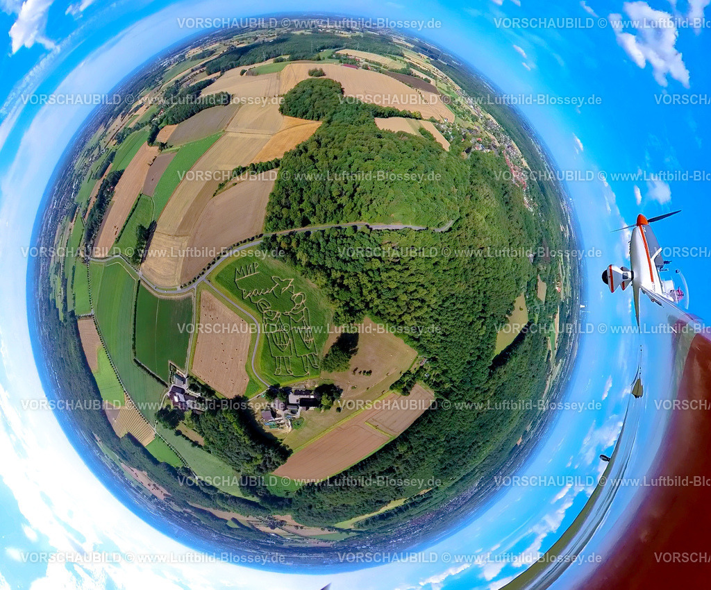 Selm220803_2CappenbergMaisLabyrinthBauerLuenemann | Luftbild des Maislabyrinth auf dem Acker von Bauer Benedikt Lünemann in Cappenberg NRW, Thema ist der Krieg in der Ukraine. Die Worte MIR und PEACE und Friede steehen als Botschaft im Maisfeld, Cappenberg bei Lünen , Ruhrgebiet Deutschland