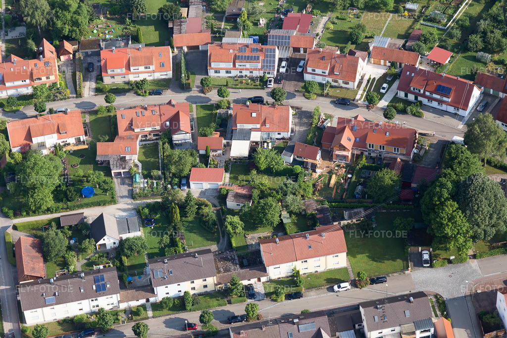 Luftbild: Tannenbergstr im Ortsteil Riedlingen in Donauwörth im Bundesland Bayern in Deutschland. Foto: IMG_101684.jpg vom 08.07.2017 durch Werner Riehm/FLY-FOTO.de