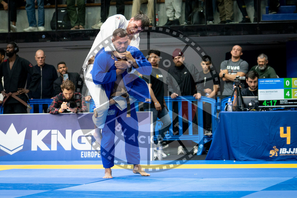 20240124PBB01672 | Fighters compete during the second day of the IBJJF European Championship in Paris, France, on January 24, 2024.