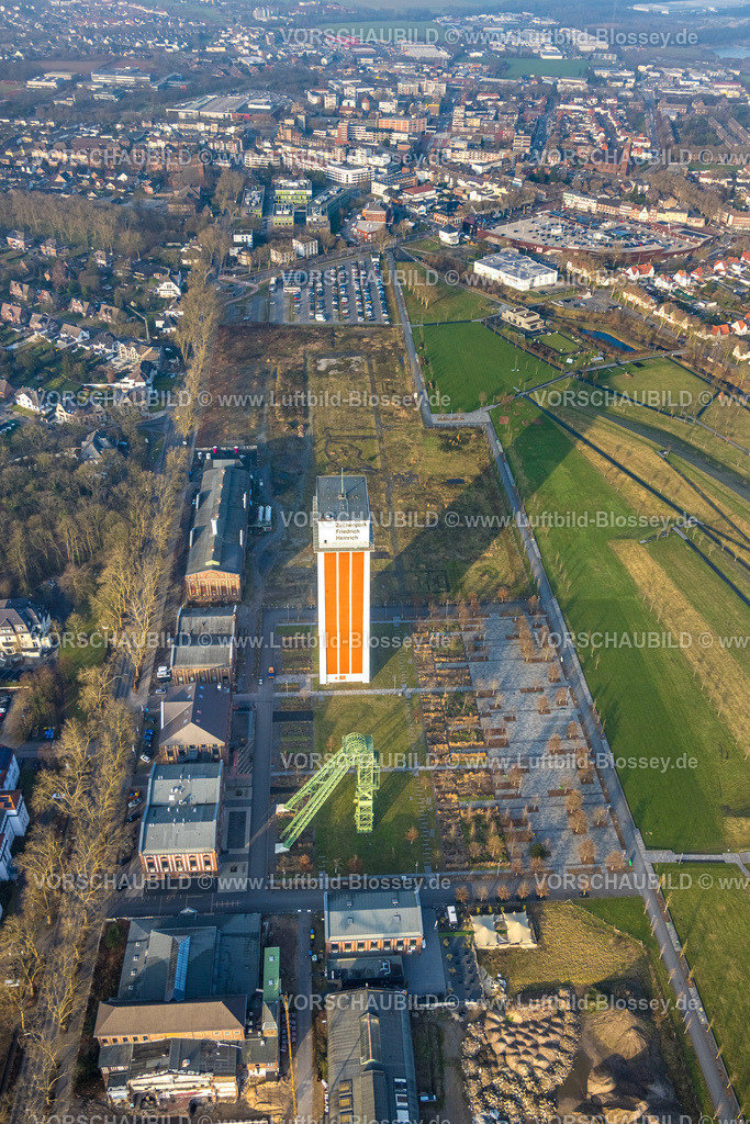 Kamp-Lintfort260101400 | Luftbild, Zechenpark Friedrich Heinrich, Zechenturm Großer Fritz und Förderturm, Lintfort, Kamp-Lintfort, Ruhrgebiet, Nordrhein-Westfalen, Deutschland