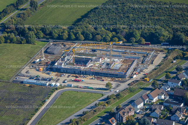 Dortmund220900510Flughafen | Luftbild, Baustelle für ein neues Polizeigebäude, Flughafenring Ecke Zeche-Norm-Straße, ehemaliger Parkplatz P3, Flughafen Dortmund Airport, Wickede, Dortmund, Ruhrgebiet, Nordrhein-Westfalen, Deutschland