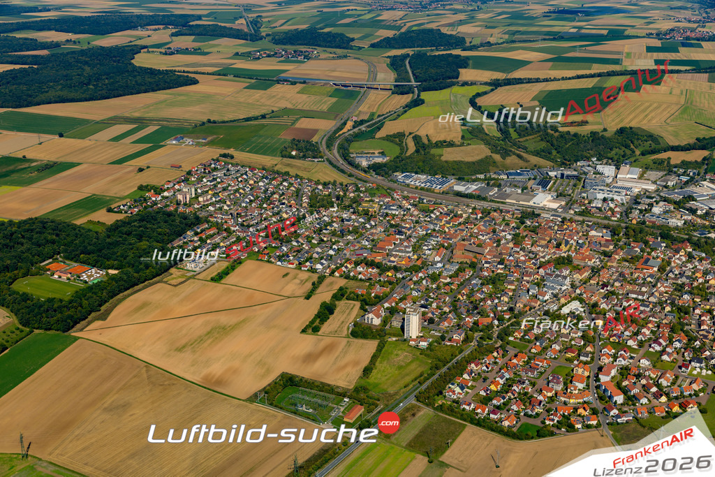 Das Luftbild zeigt :  Rottendorf - Die Luftaufnahme wurde 2023 vom UL-Flugzeug aus erstellt ( keine Drohne ) - Hochauflösende Luftaufnahme - Für grossformatige Ausdrucke geeignet. Die Geschenkidee !Mit Lizenz und Bildrechte bestellbar
