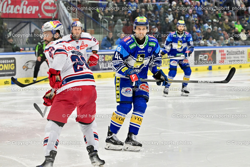 EC IDM WÄRMEPUMPEN VSV vs. EC Red Bull Salzburg | #24 MURPHY RYAN EC Redbull Salzburg, #46 WALL Alex EC VSV, EC IDM WÄRMEPUMPEN VSV vs. EC Red Bull Salzburg, EC IDM WÄRMEPUMPEN VSV vs. EC Red Bull Salzburg am 17.01.2025 in Villach (Stadthalle Villach), Austria, (Photo by Bernd Stefan)