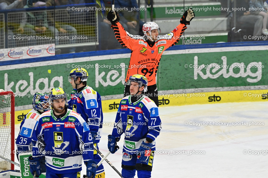 EC IDM WÄRMEPUMPEN VSV vs. MOSER MEDICAL GRAZ99ERS | Jubel #52 Paul Huber Graz 99ers, #35 Joe Cannata EC VSV, #8 Maximilian Rebernig EC VSV, #12 Brett Budgell EC VSV, #77 Philipp Lindner EC VSV, EC IDM WÄRMEPUMPEN VSV vs. MOSER MEDICAL GRAZ99ERS, EC IDM WÄRMEPUMPEN VSV vs. MOSER MEDICAL GRAZ99ERS am 17.03.2026 in Villach (Stadthalle Villach), Austria, (Photo by Bernd Stefan)