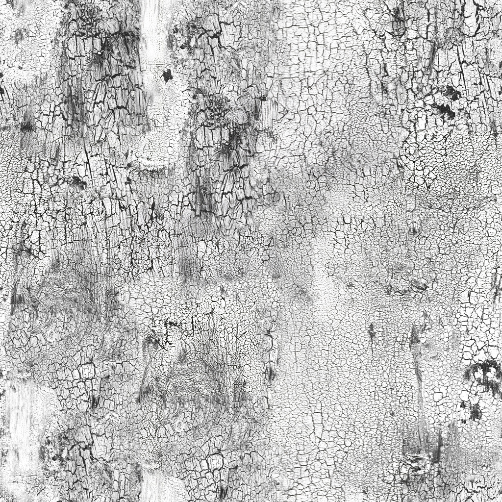 Krakelierlack Muster D | Fotografierte Struktur von alter Farbschicht, die einreißt. Krakelierlack in schwarz vor weißem Hintergrund. Verarbeitet zu einem nahtlosen Muster. Stark texturiert.