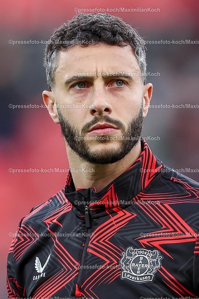 Lev02022502122 | 02.02.2025, Fußball, Bayer 04 Leverkusen - TSG 1899 Hoffenheim, 1. Fußball Bundesliga, 20. Spieltag, BayArena, Saison 2024 2025: Mario Hermoso Canseco (Bayer04 Leverkusen #5)DFB regulations prohibit any use of photographs as image sequences and or quasi-video.