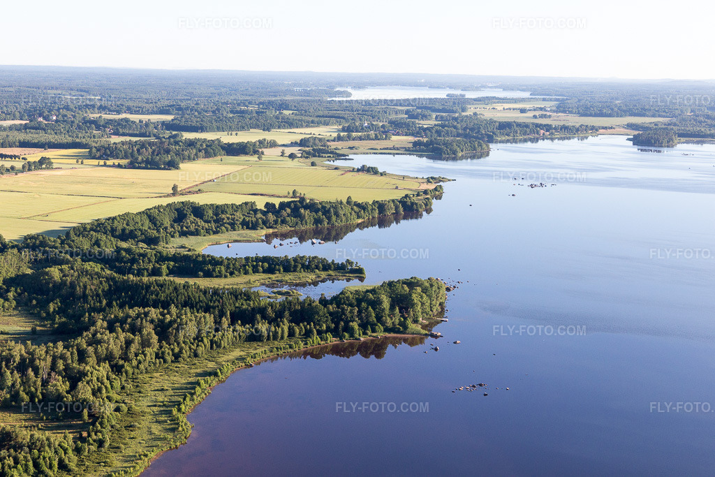 Aerial view: View of the town in Hunna in the state Kronoberg, Sweden.Photo: IMG_108302.jpg taken on 06/30/2018 by Werner Riehm/FLY-FOTO.comResolution of the original: 5472 x 3648 px