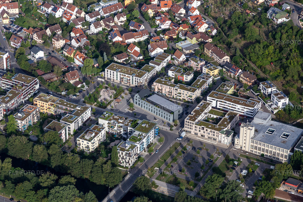 Luftbild: Gewerbegebiet und Firmenansiedlung Alte Weberei mit Egeria GmbH und Bär-Tiger-Wolf im Ortsteil Lustnau in Tübingen im Bundesland Baden-Württemberg in Deutschland. Foto: IMG_008600.jpg vom 27.08.2020 durch Werner Riehm/FLY-FOTO.de