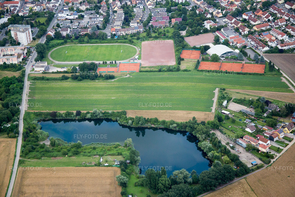 Luftbild: LU-Oppau, Abelweier im Ortsteil Oppau in Ludwigshafen im Bundesland Rheinland-Pfalz in Deutschland. Foto: IMG_091052.jpg vom 04.07.2016 durch Werner Riehm/FLY-FOTO.de