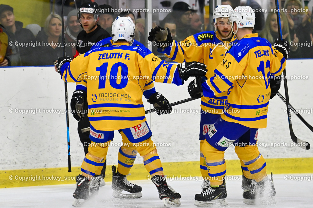 EHC Althofen vs. ESC Steindorf 27.2.2023 | Jubel EHC Althofen, #10 Zeloth Florian, #12 Telsnig Lukas