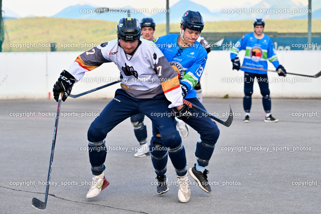 SV ASKÖ Hockey Villach vs. VAS Villach | #97 Pirsch Christoph, #13 SCHARF Nikolas, SV ASKÖ Hockey Villach vs. VAS Villach, SV ASKÖ Hockey Villach vs. VAS Villach am 10.05.2025 in Villach (Alpen Arena ), Austria, (Photo by Bernd Stefan)