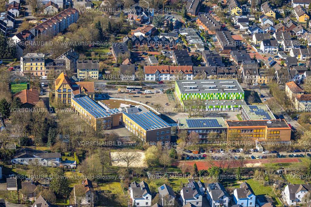 Witten250300893 | Luftbild, Holzkamp Gesamtschule mit Sporthalle, Annen, Witten, Ruhrgebiet, Nordrhein-Westfalen, Deutschland