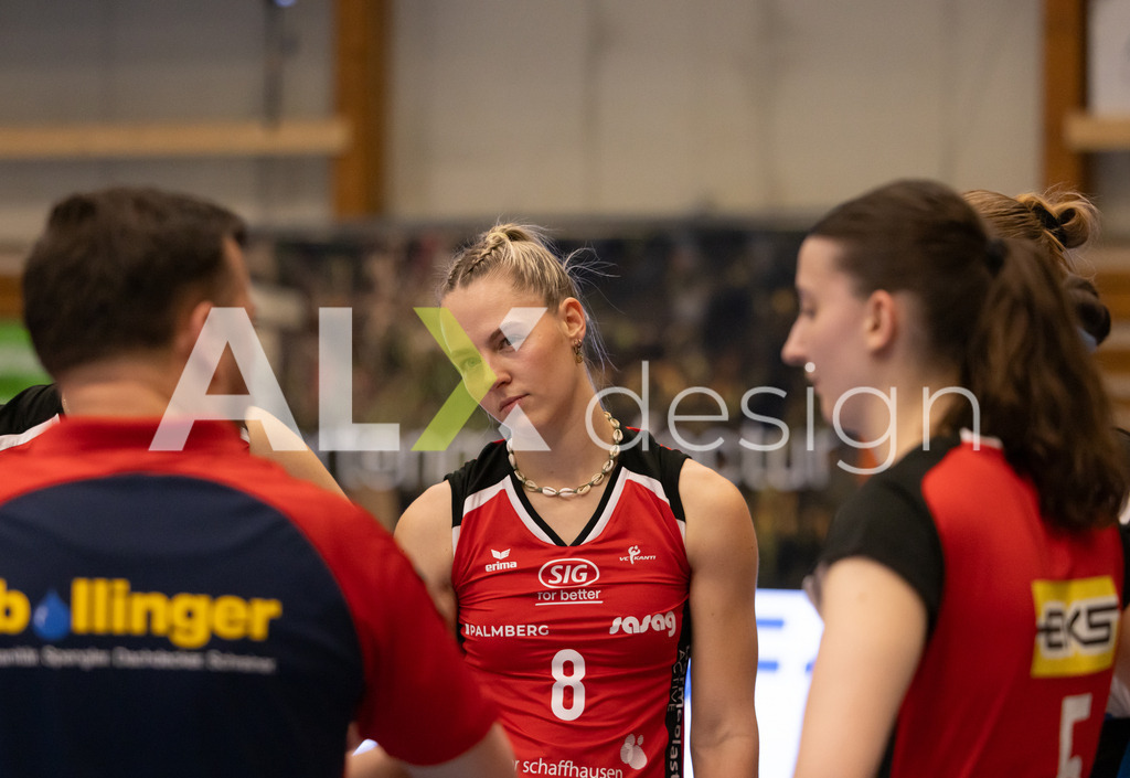 Volleyball I Frauen I Saison 2025-2026 I Volleyball NLA | Women I 1/2 Finals I  VC Kanti Schaffhausen - Sm'Aesch Pfeffingen I 07.03.2026 | 8 Lina-Marie Lieb (DE) (VC Kanti Schaffhausen) – Aussen - Realisiert mit Pictrs.com