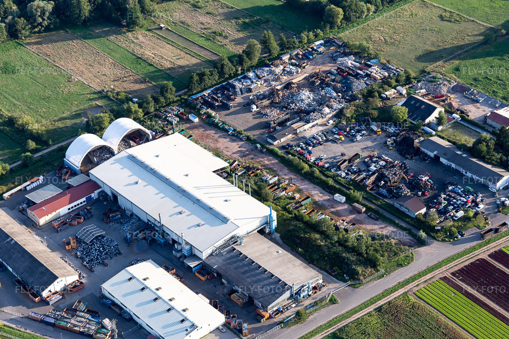 Luftbild: Alba Electronics Recycling GmbH in Lustadt im Bundesland Rheinland-Pfalz in Deutschland. Foto: IMG_116797.jpg vom 14.08.2019 durch Werner Riehm/FLY-FOTO.de