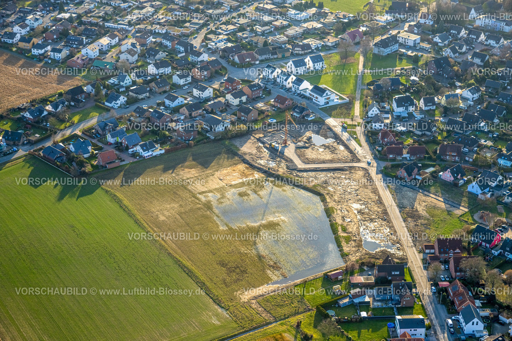 Hamm260204001 | Luftbild, Baustelle Wohnbaugebiet an der Brandheide Ecke Bimbergsheide, Uentrop, Hamm, Ruhrgebiet, Nordrhein-Westfalen, Deutschland