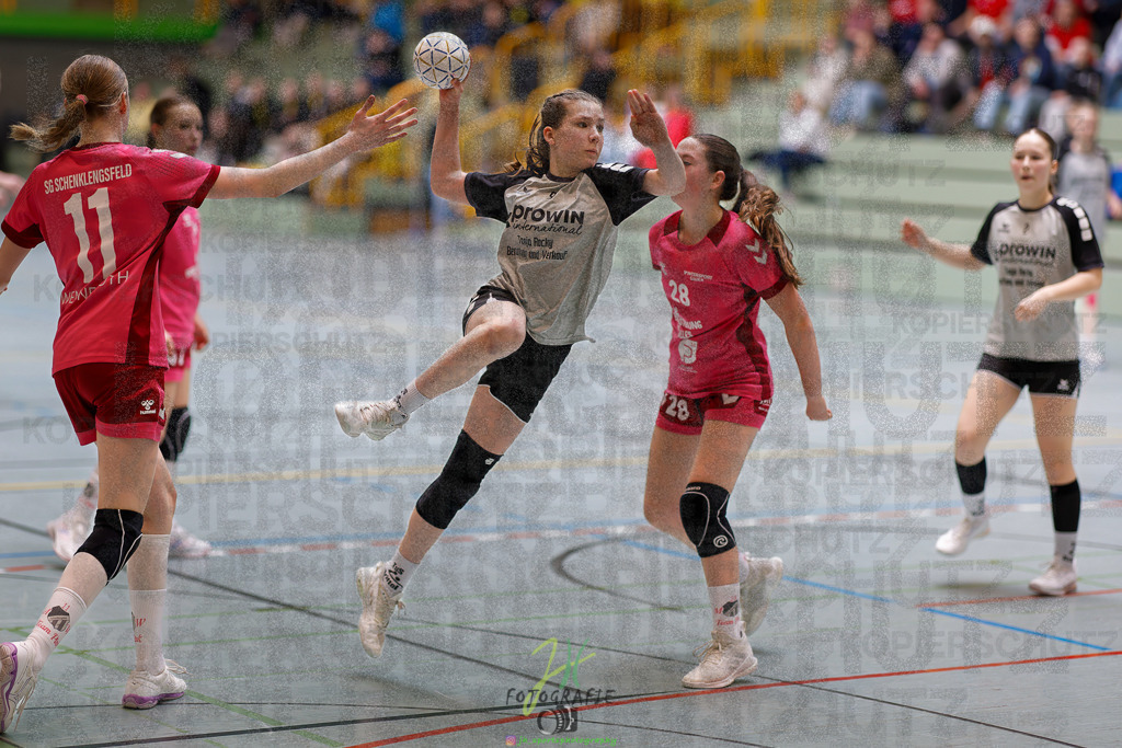 Hessenmeisterschaft wJC - Spiel um Platz 3; TuS Kriftel - SG Schenklengsfeld | Hessenmeisterschaft wJC - Spiel um Platz 3; TuS Kriftel - SG Schenklengsfeld am 22.03.2025 in Biedenkopf (Sporthalle Lahntalschule)Photo © 2025 - Jörg Heinrich - Realisiert mit Pictrs.com