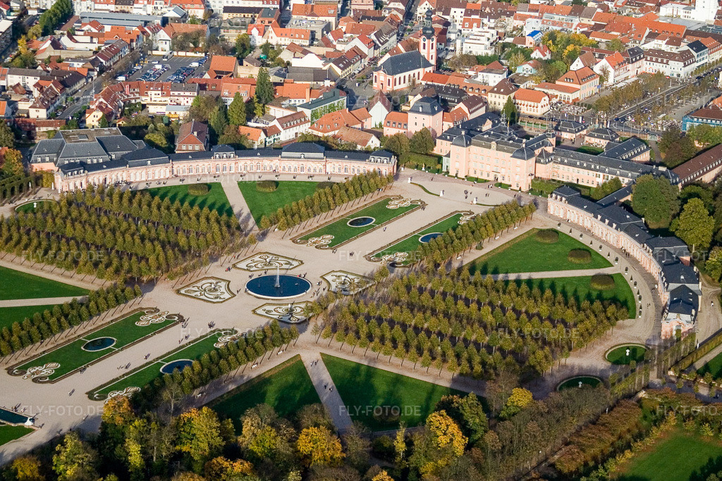 Luftbild: Schloßgarten Schwetzingen in Schwetzingen im Bundesland Baden-Württemberg in Deutschland. Foto: IMG_14298.jpg vom 19.10.2008 durch Werner Riehm/FLY-FOTO.de