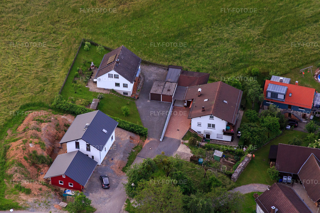 Luftbild: Brombacher Straße im Ortsteil Brombach in Eberbach im Bundesland Baden-Württemberg in Deutschland. Foto: IMG_089457.jpg vom 10.06.2016 durch Werner Riehm/FLY-FOTO.de