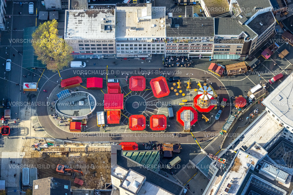Bochum221100873 | Luftbild, Weihnachtsmarkt auf dem Dr.-Ruer-Platz, Gleisdreieck, Bochum, Ruhrgebiet, Nordrhein-Westfalen, Deutschland