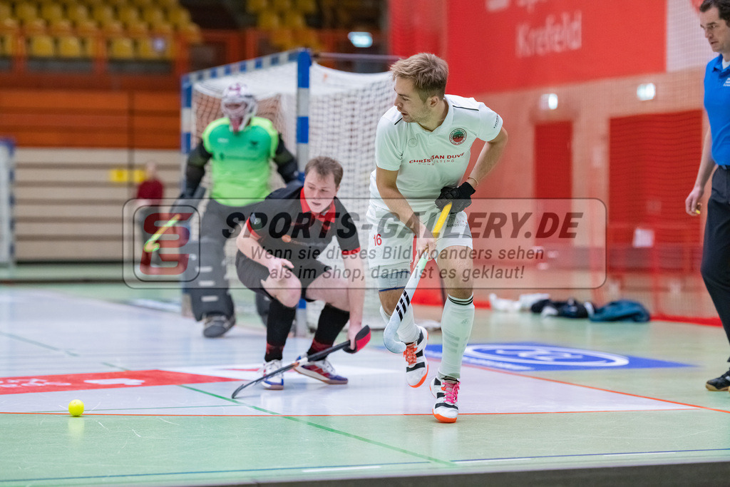 HK_20230113_102685 | 1. Bundesliga ( Halle ) Herren Crefelder HTC - DSD Düsseldorf am 13.1.2023 Crefelder HTC  ( CHTC ) Halle Glockenspitz , Krefeld , van Ehren Christian ( Crefelder HTC #16 )