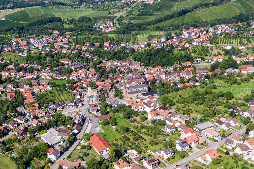 Ortsansicht der Straßen und Häuser der Wohngebiete | Luftbild: Ortsansicht der Straßen und Häuser der Wohngebiete im Ortsteil Aspich in Lauf im Bundesland Baden-Württemberg in Deutschland. Foto: IMG_31465.jpg vom 09.08.2010 durch Werner Riehm/FLY-FOTO.de - Realisiert mit Pictrs.com