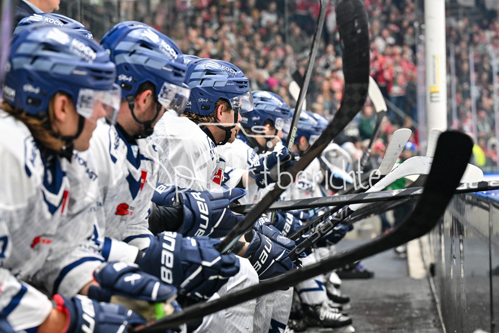 Augsburger Panther - Straubing Tigers | Die Bank der Tigers im Bild / Symbolbild / DEL: Augsburger Panther - Straubing Tigers, Curt Frenzel Stadiom am 20.10.2024