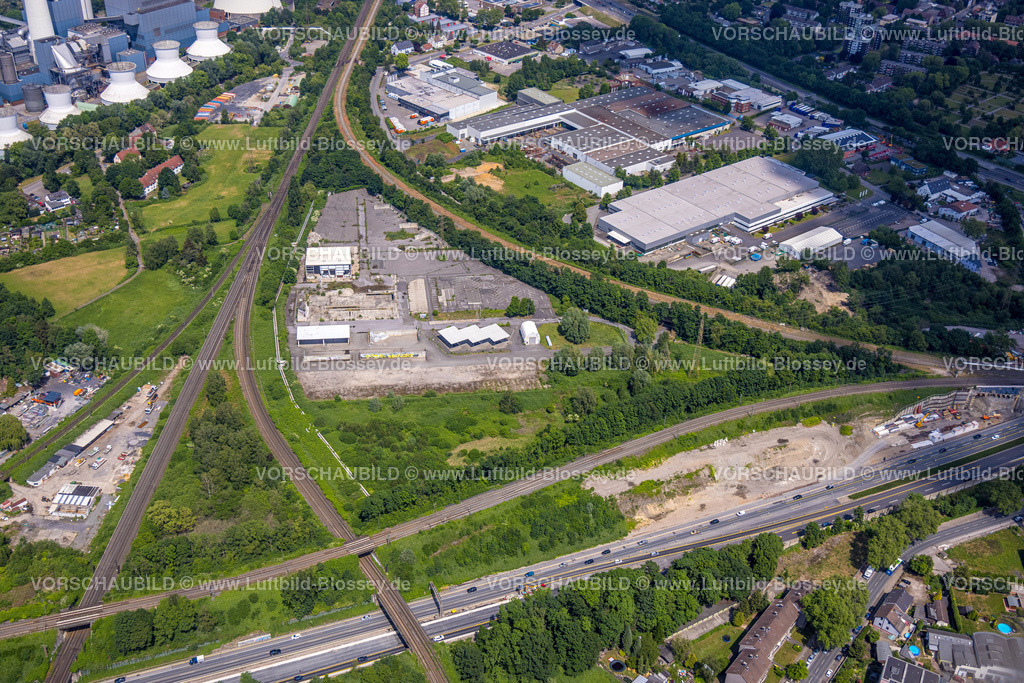 Herne220502971 | Luftbild, Baustelle Rottstraße im Gleisdreieck am Autobahnkreuz Herne, Baukau-West, Herne, Ruhrgebiet, Nordrhein-Westfalen, Deutschland