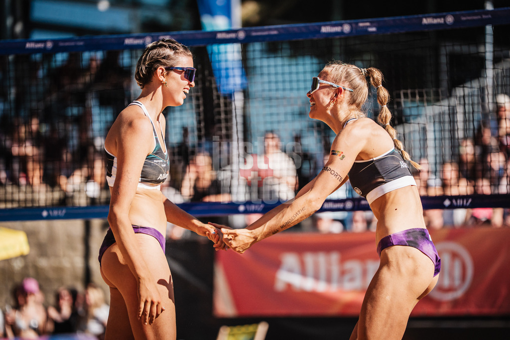 Beachvolleyball | Frauen | Allianz German Beach Tour 2025 | Tourstop Düsseldorf | 11.05.2025 | v.l. Janne Uhl und Paula Schürholz