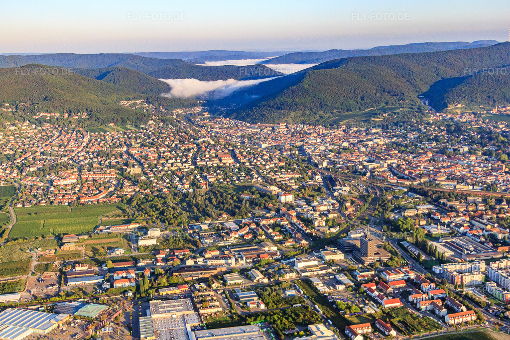 Luftbild: Ortsansicht von Osten in Neustadt an der Weinstraße im Bundesland Rheinland-Pfalz in Deutschland. Foto: IMG_44367.jpg vom 20.08.2011 durch Werner Riehm/FLY-FOTO.deAuflösung des Originals: 4752 x 3168 px
